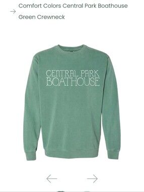 Central Park Boathouse Green Crewneck Sweatshirt - 2XL